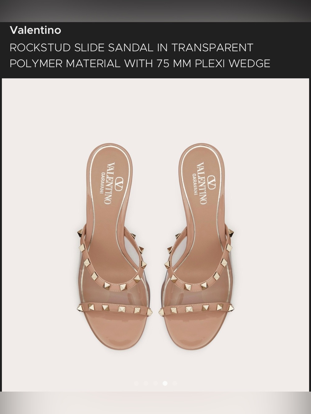 Valentino Rockstud Slide Sandal in Nude